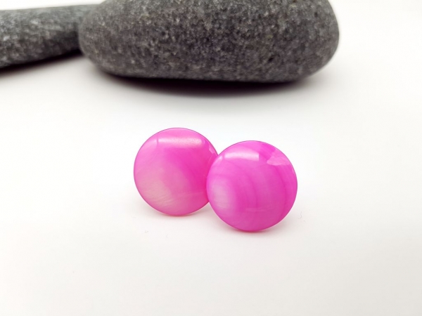 Pinke Muschel Ohrstecker